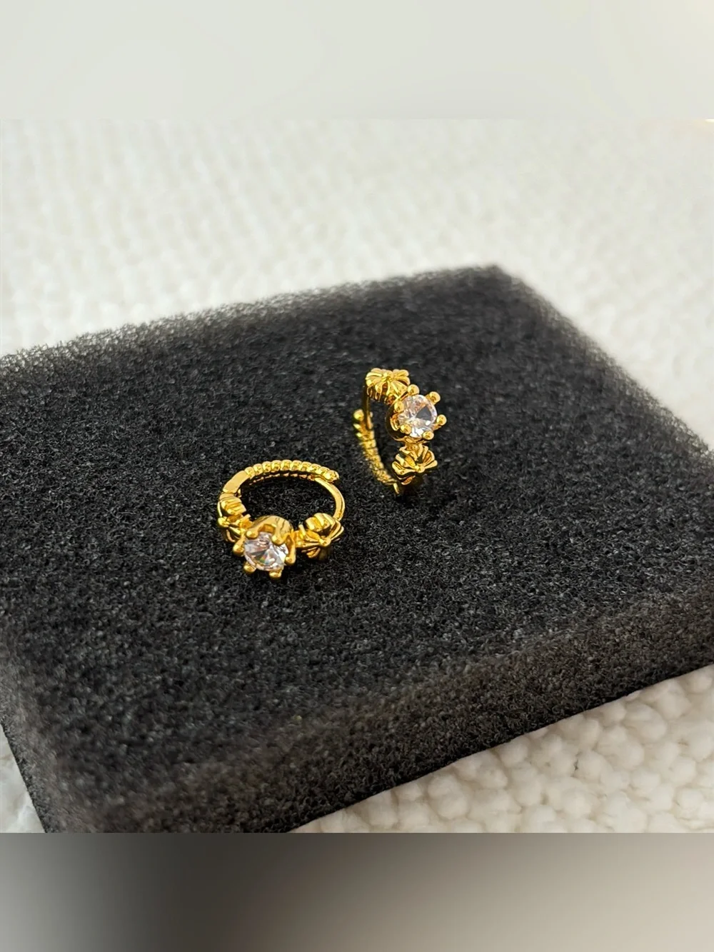 13mm CZ Small Hoop Earrings for Men Women Hip Hop Punk Streetwear Unisex Earring